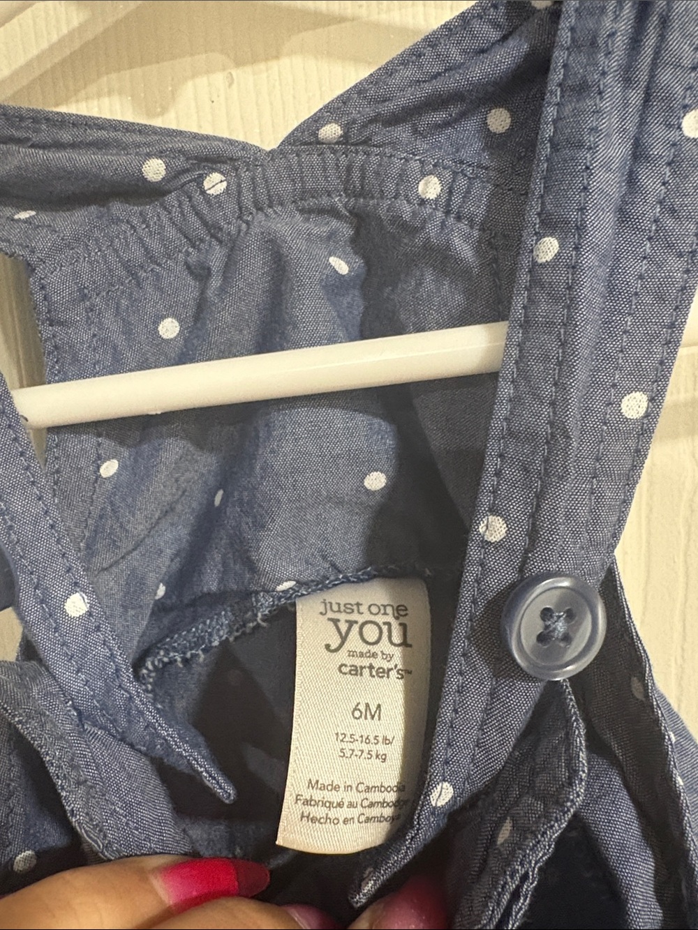 Carter's Navy Polka Dot Overalls with Yellow Ribbed Tee - Picture 3 of 6